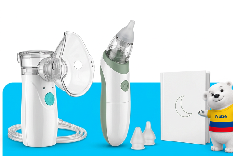 Nebulizador portátil, aspirador nasal de regalo y guía de rutina Nube Boreal